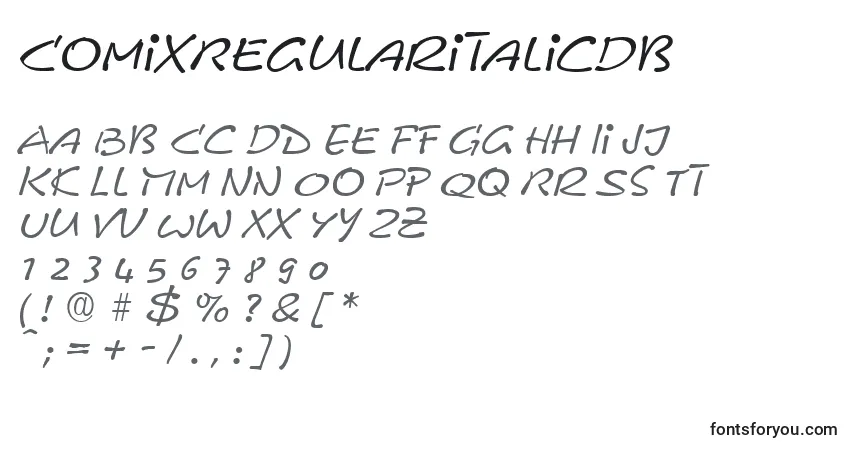 ComixRegularitalicDb Font – alphabet, numbers, special characters