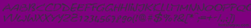 フォントComixRegularitalicDb – 紫の背景に黒い文字
