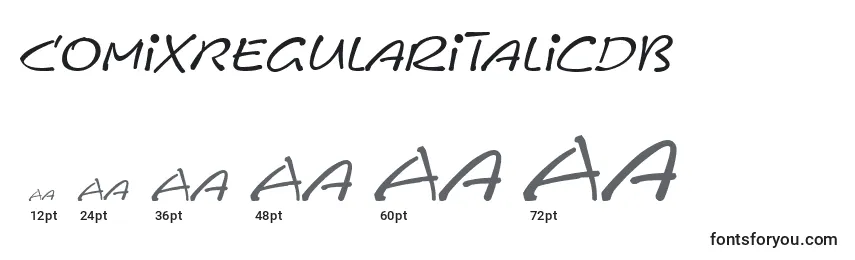 ComixRegularitalicDb Font Sizes