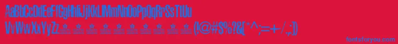 Шрифт AsphalticScratchRoundedPersonalUse – синие шрифты на красном фоне