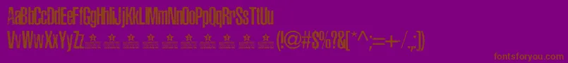 フォントAsphalticScratchRoundedPersonalUse – 紫色の背景に茶色のフォント