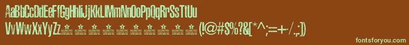 Шрифт AsphalticScratchRoundedPersonalUse – зелёные шрифты на коричневом фоне