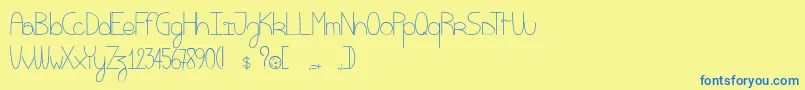 Eatmycookie Font – Blue Fonts on Yellow Background