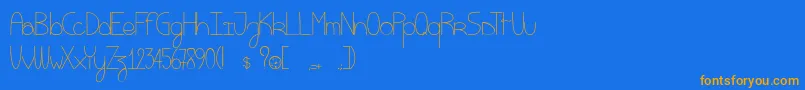 Eatmycookie Font – Orange Fonts on Blue Background