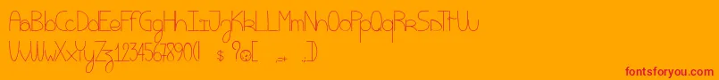 Eatmycookie-Schriftart – Rote Schriften auf orangefarbenem Hintergrund