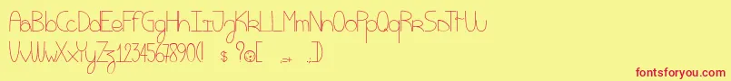 Eatmycookie Font – Red Fonts on Yellow Background