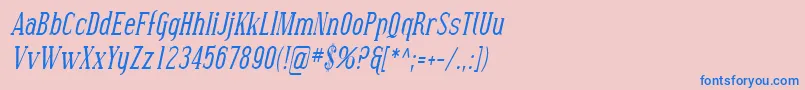 SfcovingtoncondItalic Font – Blue Fonts on Pink Background