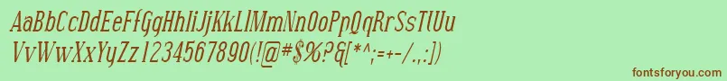 SfcovingtoncondItalic Font – Brown Fonts on Green Background