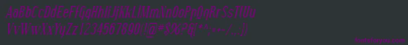 Czcionka SfcovingtoncondItalic – fioletowe czcionki na czarnym tle