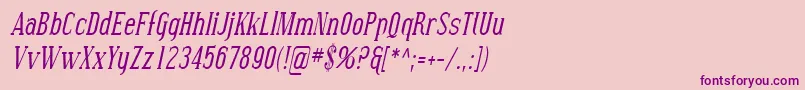 Police SfcovingtoncondItalic – polices violettes sur fond rose