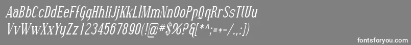 フォントSfcovingtoncondItalic – 灰色の背景に白い文字