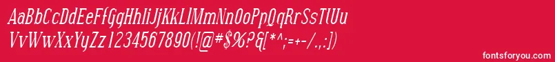 Шрифт SfcovingtoncondItalic – белые шрифты на красном фоне