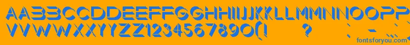 Floorlight Font – Blue Fonts on Orange Background