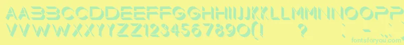 Floorlight Font – Green Fonts on Yellow Background