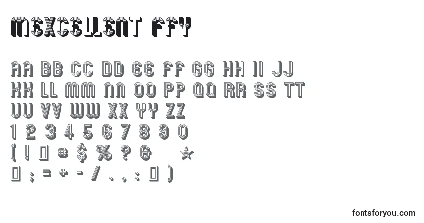 Czcionka Mexcellent ffy – alfabet, cyfry, specjalne znaki
