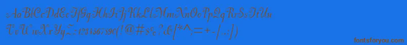 Pfneuscript-Schriftart – Braune Schriften auf blauem Hintergrund