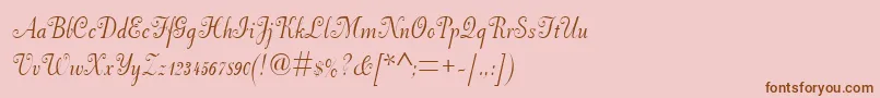 Weitere Informationen zur Pfneuscript-Schriftart Pfneuscript-Schriftart – Braune Schriften auf rosa Hintergrund