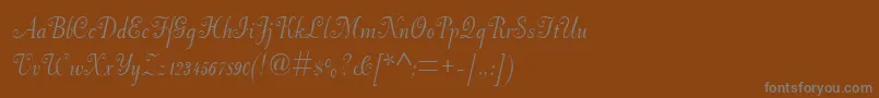 Pfneuscript-Schriftart – Graue Schriften auf braunem Hintergrund