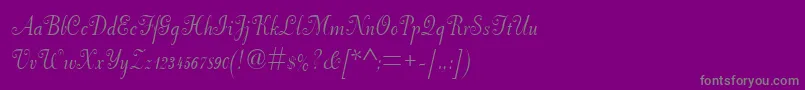 Fonte Pfneuscript – fontes cinzas em um fundo violeta
