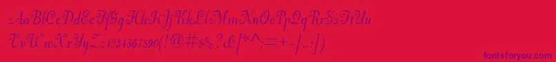 Pfneuscript Font – Purple Fonts on Red Background