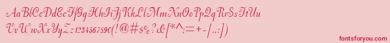 Weitere Informationen zur Pfneuscript-Schriftart Pfneuscript-Schriftart – Rote Schriften auf rosa Hintergrund