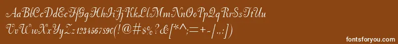 フォントPfneuscript – 茶色の背景に白い文字