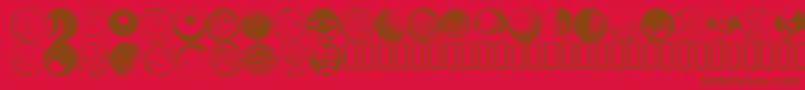 Fts13-Schriftart – Braune Schriften auf rotem Hintergrund