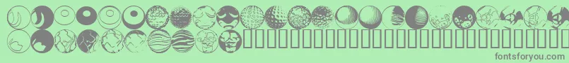 フォントFts13 – 緑の背景に灰色の文字