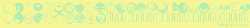 Fts13 Font – Green Fonts on Yellow Background