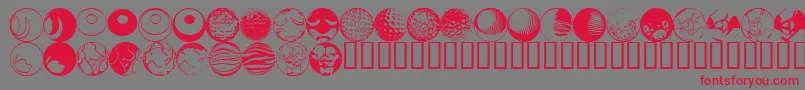 フォントFts13 – 赤い文字の灰色の背景
