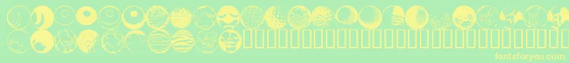 Fts13-Schriftart – Gelbe Schriften auf grünem Hintergrund