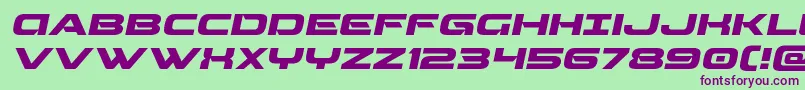 Beamweaponexpandital Font – Purple Fonts on Green Background