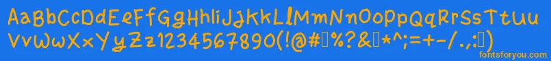 Gaplek Font – Orange Fonts on Blue Background