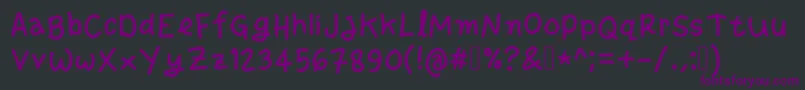 Czcionka Gaplek – fioletowe czcionki na czarnym tle