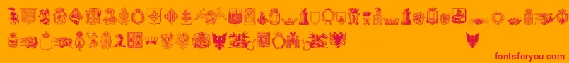 Fonte FreeMedieval – fontes vermelhas em um fundo laranja