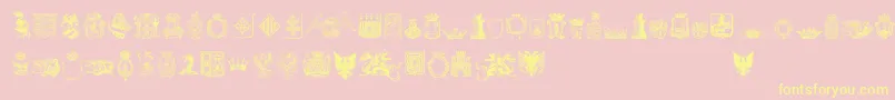 FreeMedieval Font – Yellow Fonts on Pink Background