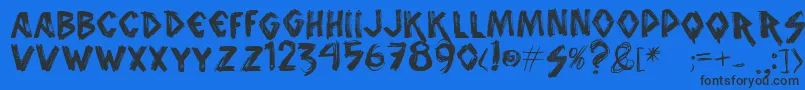 Vtksanimal2-Schriftart – Schwarze Schriften auf blauem Hintergrund