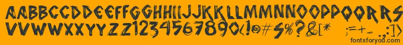 Vtksanimal2-Schriftart – Schwarze Schriften auf orangefarbenem Hintergrund