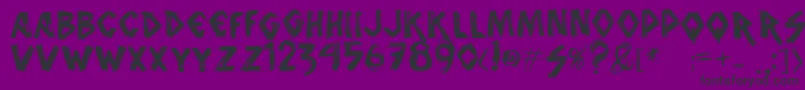 Fonte Vtksanimal2 – fontes pretas em um fundo violeta
