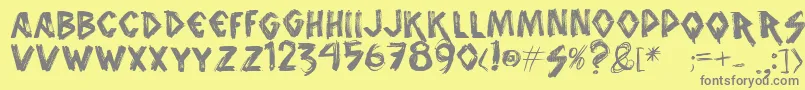 Vtksanimal2 Font – Gray Fonts on Yellow Background