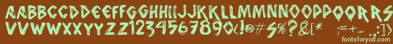 Vtksanimal2 Font – Green Fonts on Brown Background