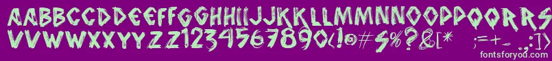 Vtksanimal2 Font – Green Fonts on Purple Background