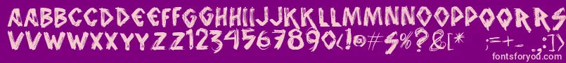 Vtksanimal2 Font – Pink Fonts on Purple Background