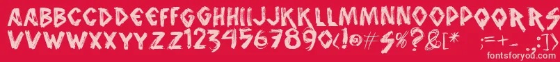 Vtksanimal2 Font – Pink Fonts on Red Background