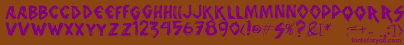 Vtksanimal2 Font – Purple Fonts on Brown Background