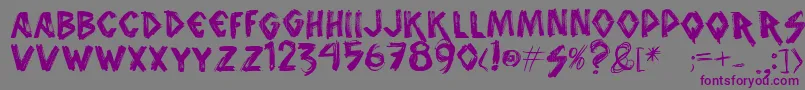 フォントVtksanimal2 – 紫色のフォント、灰色の背景