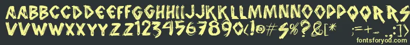 Vtksanimal2 Font – Yellow Fonts on Black Background