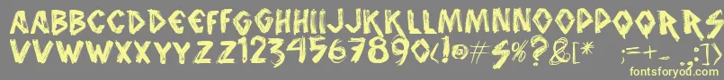 Vtksanimal2 Font – Yellow Fonts on Gray Background