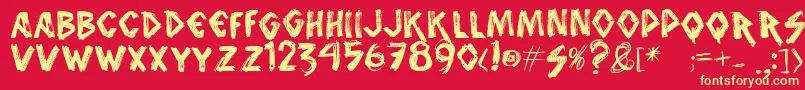 Vtksanimal2 Font – Yellow Fonts on Red Background