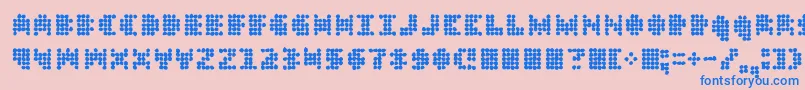 Dt 104 In Outbreak Font – Blue Fonts on Pink Background